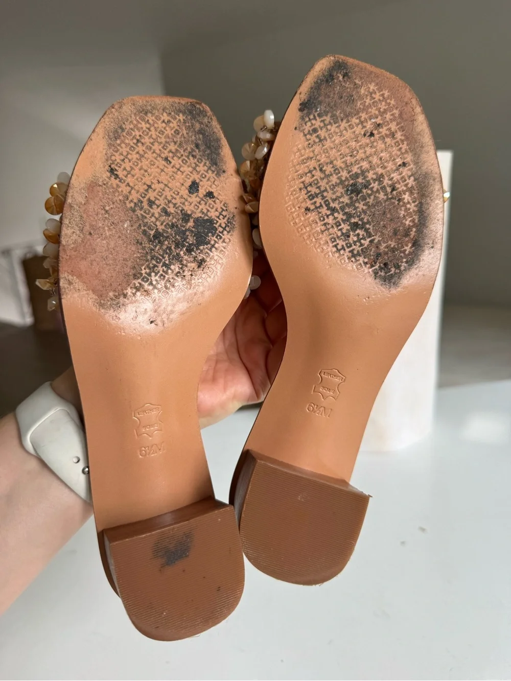 Tory Burch Embellished Beaded Heeled Sandals – Size 6.5